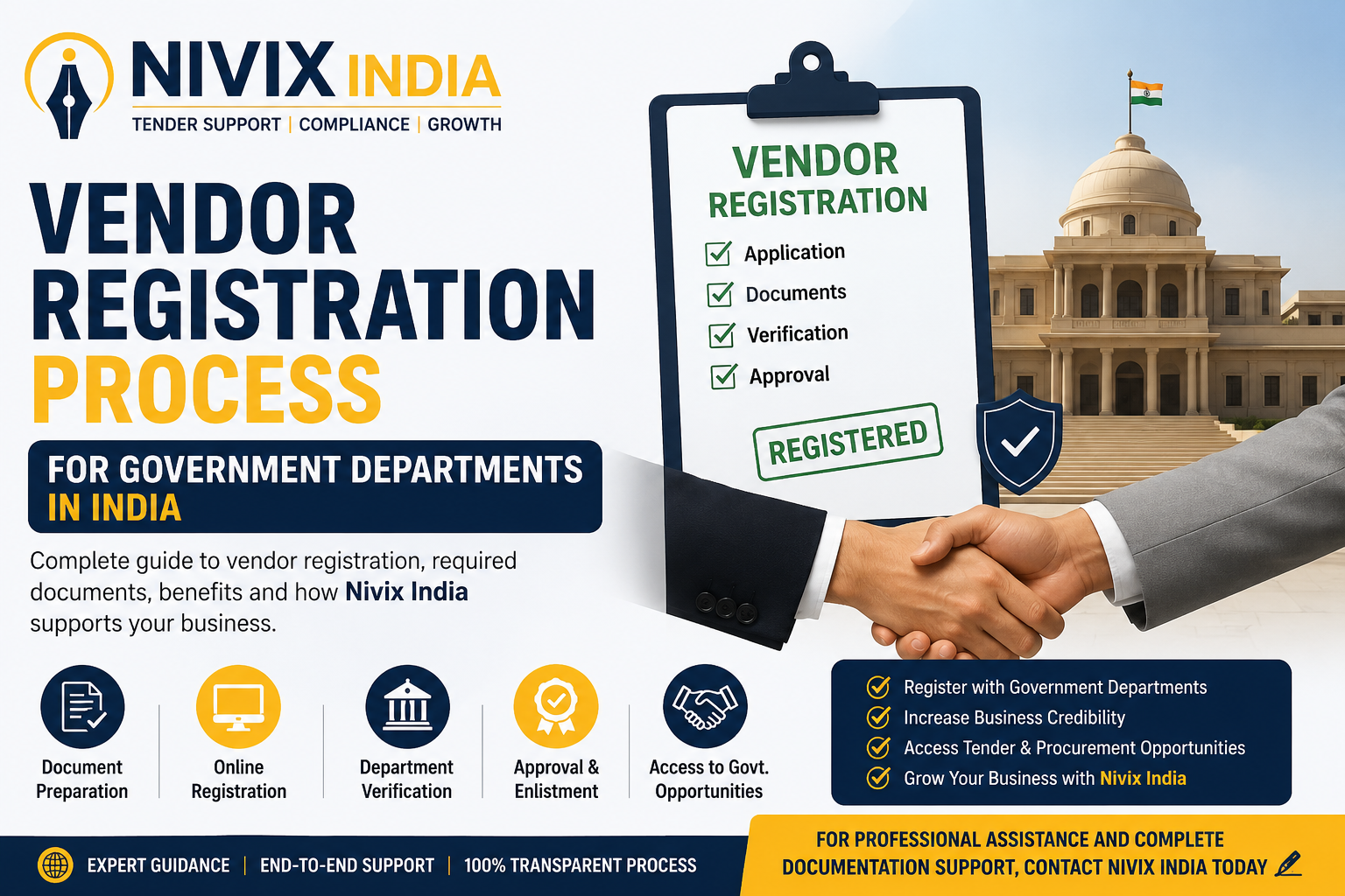 Vendor Registration Process for Government  Departments in India - Nivix India