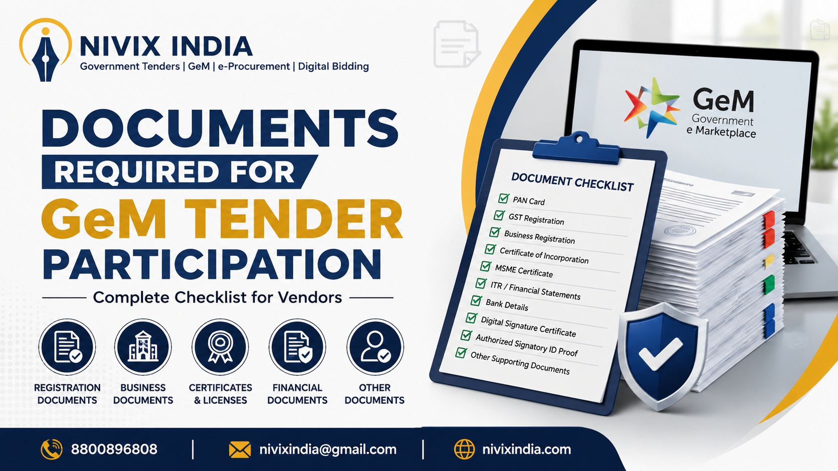 Documents Required for GeM Tender Participation: Complete Guide for Businesses - Nivix India