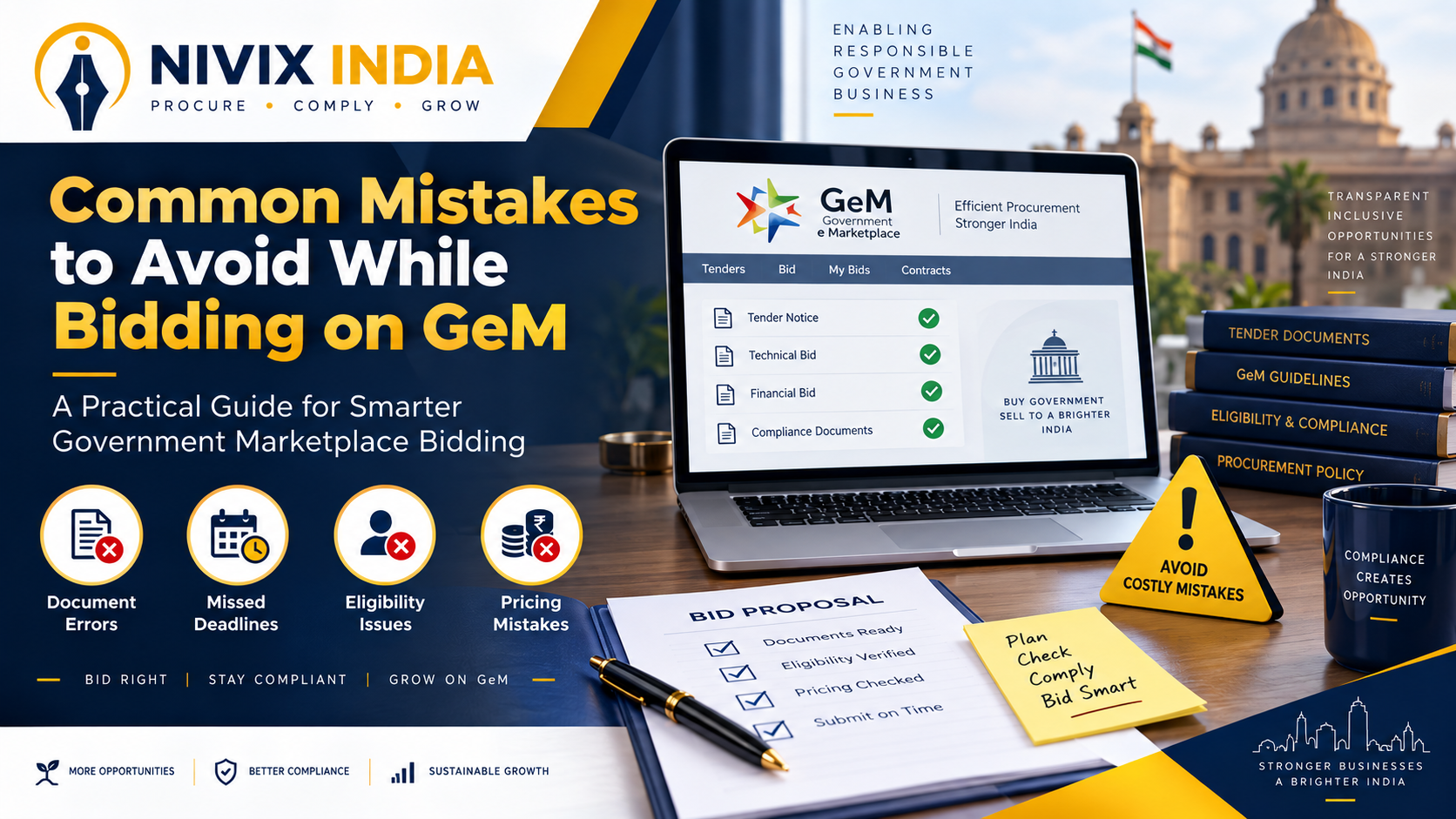 Common Mistakes to Avoid While Bidding  on GeM - Nivix India