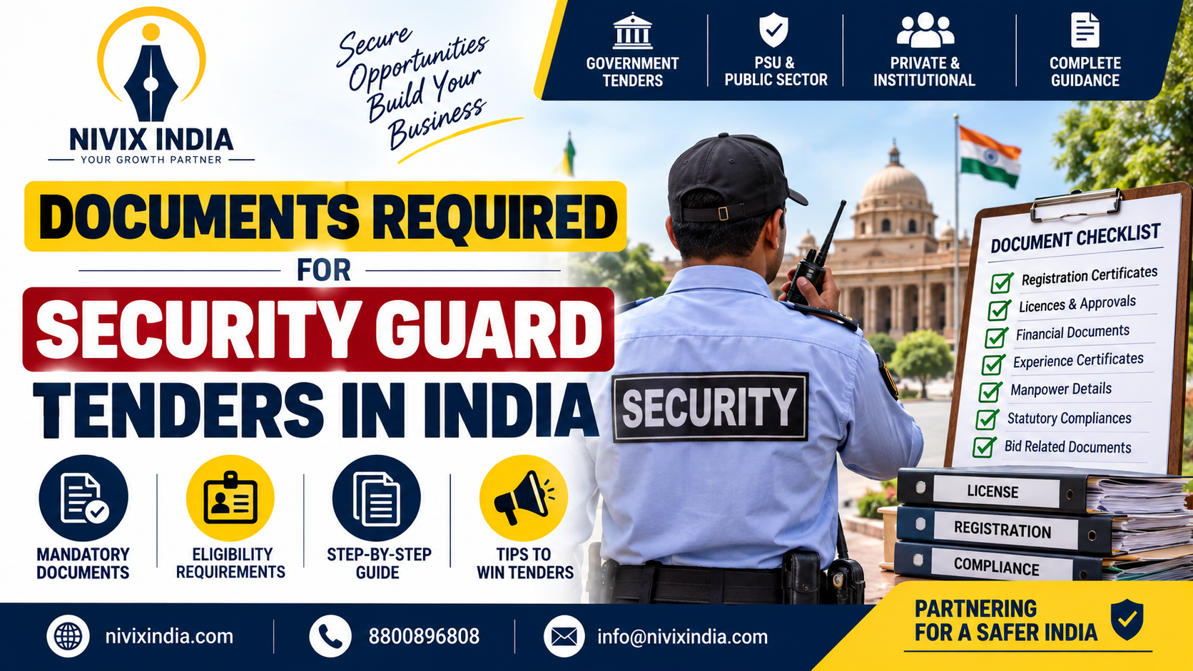 Documents Required for Security Guard Tenders in India - Nivix India