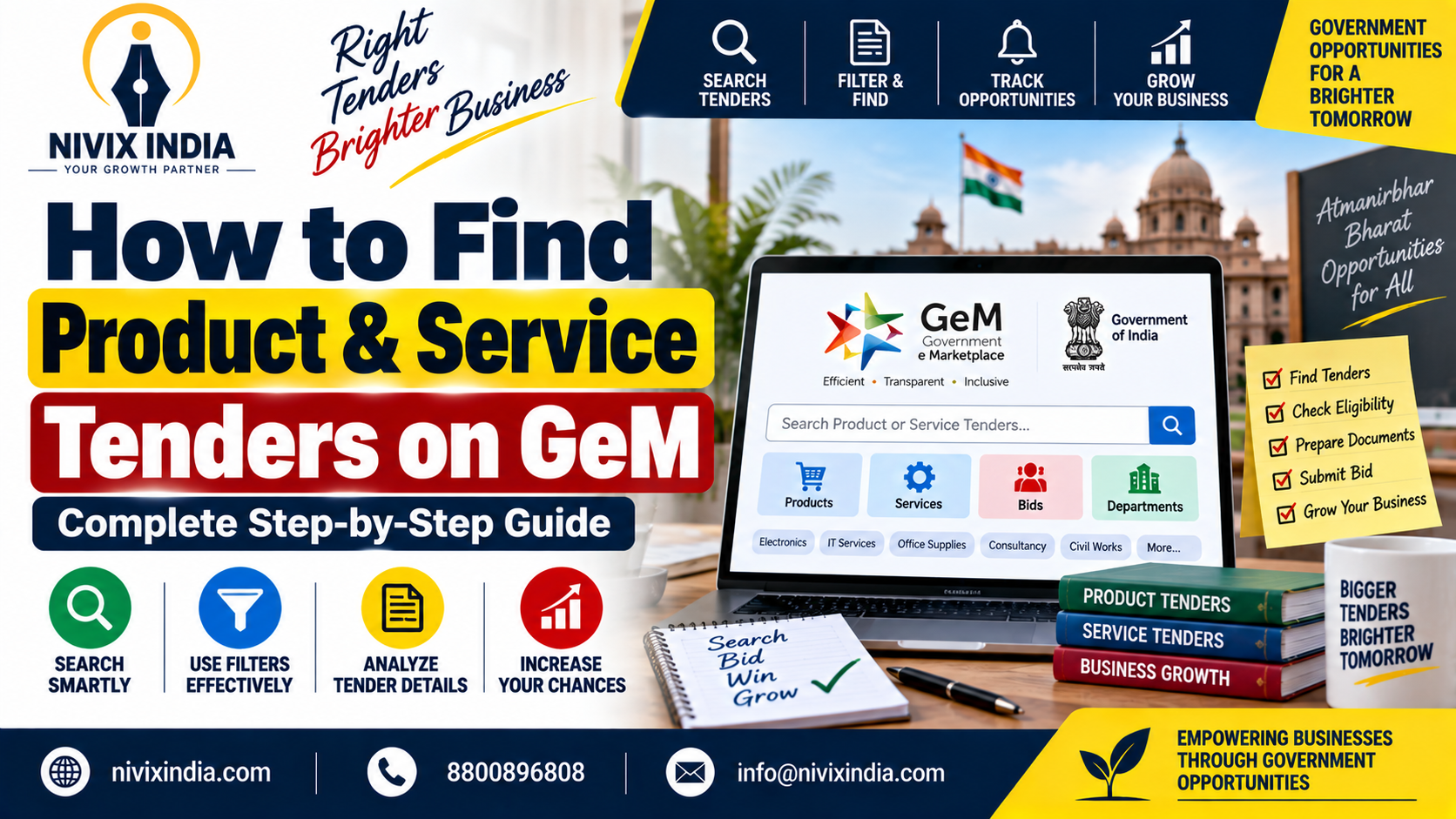 How to Find Product & Service Tenders on GeM - Nivix India