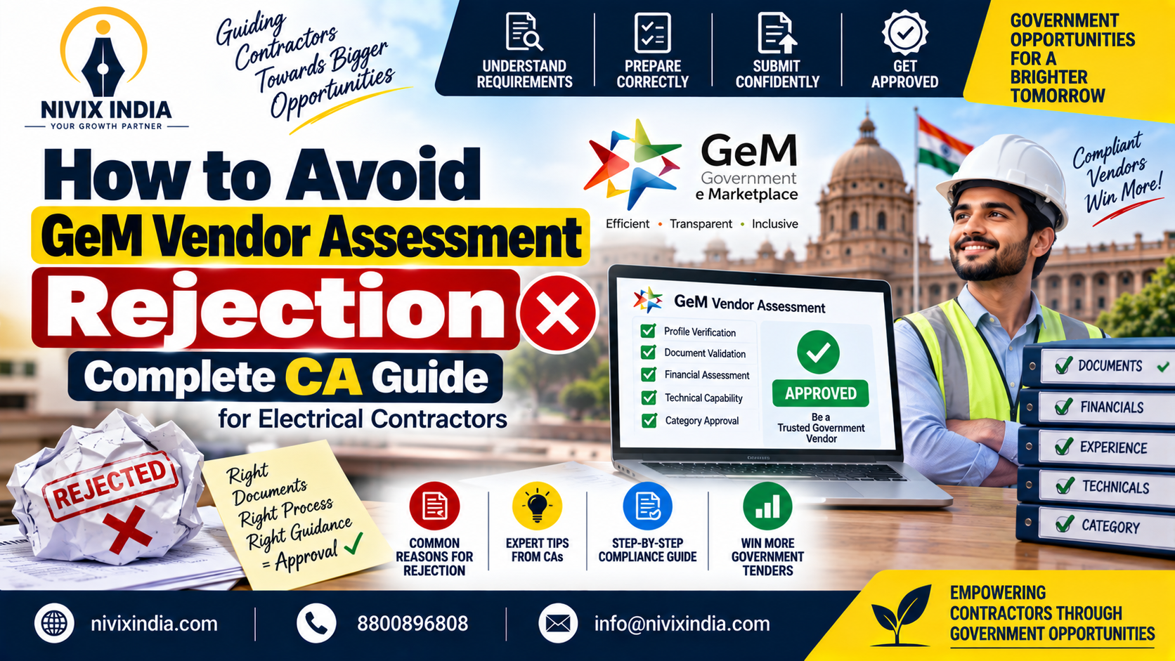 How to Avoid GeM Vendor Assessment Rejection: Complete CA Guide for Electrical Contractors - Nivix India